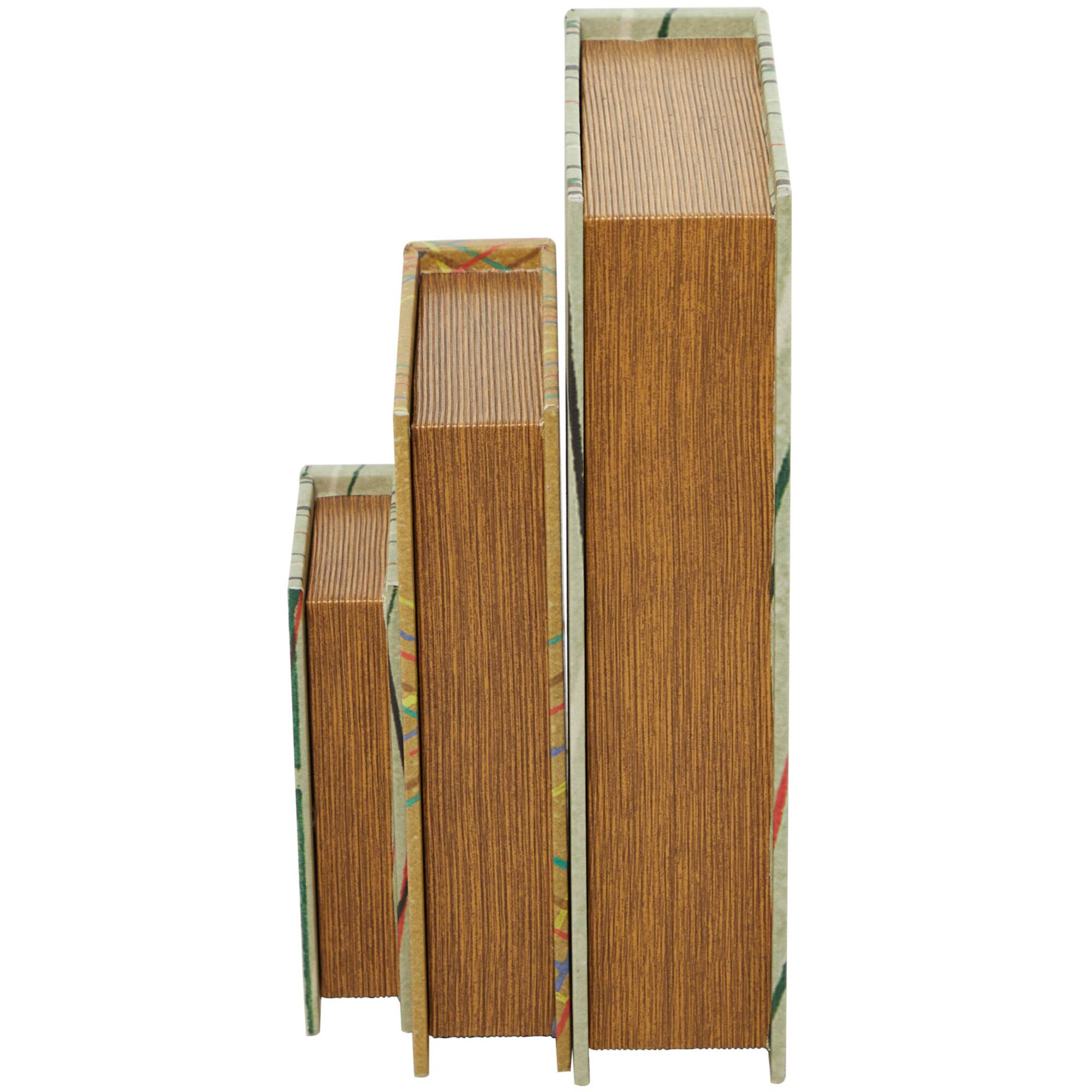 Line Print Faux Leather Faux Book Box with Varying Patterns Set